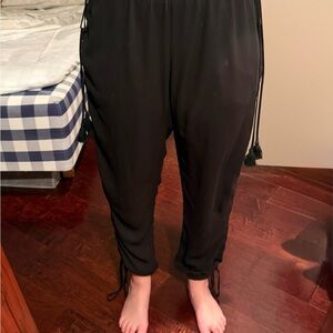 Women's Black Joggers with Tassel Accents